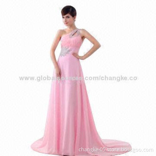 Evening dress, single shoulder